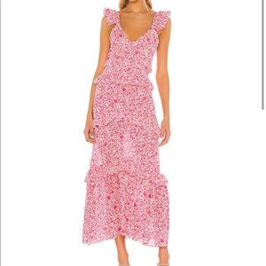 MISA Los Angeles Morrison Dress, Pink Animal Floral, size xs